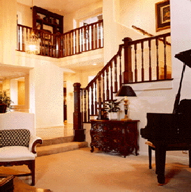 Hampton Balustrade with 6210 oak handrail, 4091 oak boxed newels