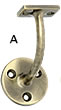 3003SB Solid Brass Wall Rail Bracket, Antique Nickel