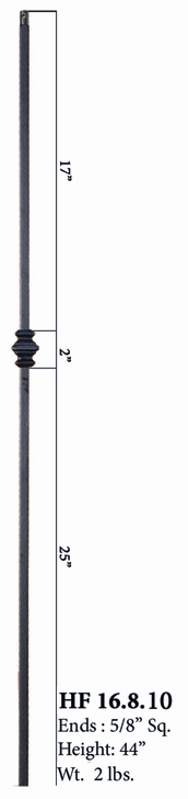 HF16.8.10 5/8" Tubular Square Single Kncukle Baluster