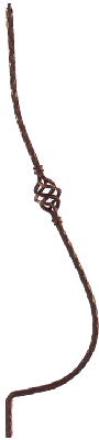 1051  Hammered Belly Iron  Baluster with Basket