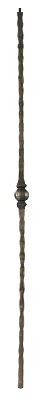 1060 14mm Single Ball/Knuckle Hammered Iron Baluster