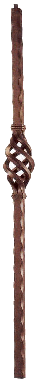 1091 Milan Single Basket Iron Newel Post