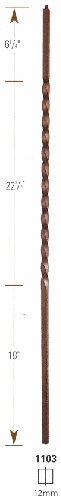 1103 Palermo Long Twisted Iron Baluster