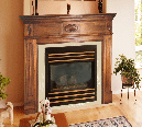 128 old hickory color change around fireplace