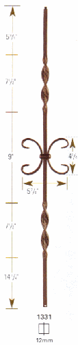 1331 Ribbon with One Scroll Baluster