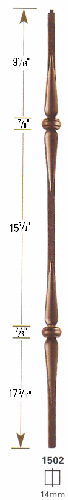 1502  Hammered Spoon with Two Knuckle Baluster