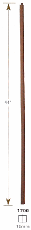 1700 Plain Square Bar Iron Baluster
