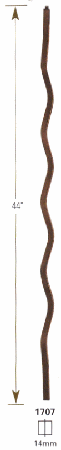 1707 Plain Squiggle Baluster Iron Baluster