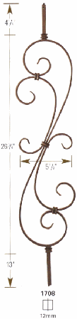 1708 Plain Baluster with Large S-Scroll