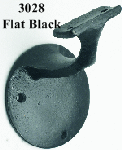 3028 Flat Black Wrought Iron Wall Rail Bracket