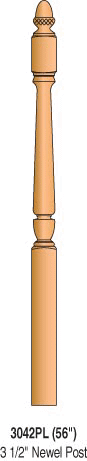 3042PL Plain Acorn Top Newel Post