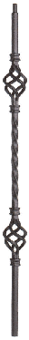 3122-30 30" Double Basket Single Twist Metal Baluster