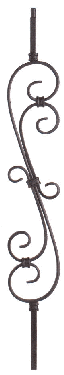 3708-30 30" S-Scroll Metal Baluster