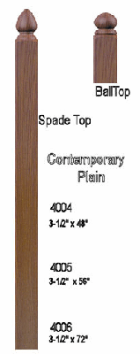 4004ST_BT-dim  Ball Top or Spade Top Newel Post