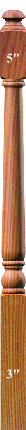 4040A Ball Top or Mushroom Top Colonial Newel Post