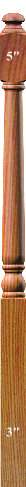 4042A 54" Mushroom Top or Ball Top Starting Newel Post