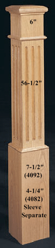 4092 Fluted Boxed Newel Post