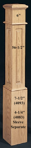 4093 Paneled Boxed Newel Post