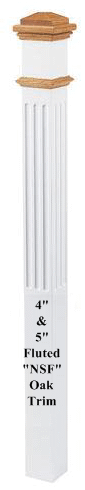 4094 Stain Primed Boxed Newel Post with Oak Cap and Trim