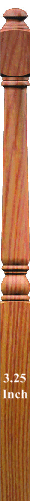 4182 3-1/4" x 54" Mushroom or Ball Top Starting Newel Post
