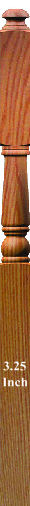 4186-13 60" Intermediate Landing Newel Post with  13" center turning and 14-1/2" face