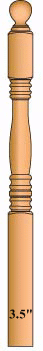 4500BT Hampton Ball Top Newel Post