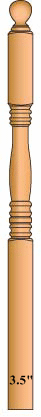 4500BT Ball Top Hampton Landing Newel Post