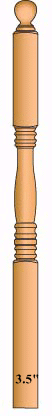 4505BT Hampton Ball Top Intermediate & Landing Newel Post