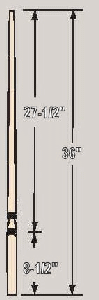5015 36" Long Block Hemlock Baluster