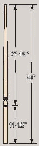5015 39" Long Block Hemlock Baluster