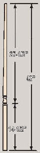 5015 42" Long Block Hemlock Baluster