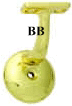 3003 Bright Brass Wall Rail Bracket