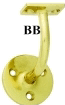 3003SB Solid Brass Wall Rail Bracket, Bright Brass