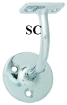 3003SB Solid Brass Wall Rail Bracket, Solid Chrome