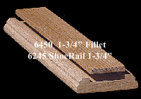6450 1-3/4" Fillet w/6245 Shoerail plowed for 1-3/4" Balusters