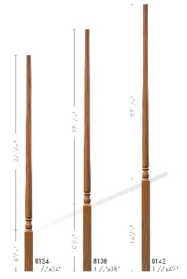 8100 Series Square Top 1-1/4" Colonial Elegant Rise Balusters