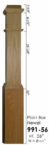 991  Boxed Newel Post with Flat Hat