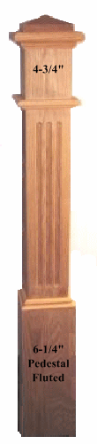 991F Fluted Ranch Boxed Newel Post with peaked hat