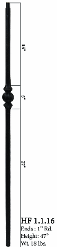 HF1.1.16 Single Ball Iron Newel Post