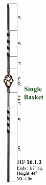 HF16.1.3 Single Basket Iron Baluster