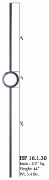 HF16.1.30 One Ring Iron Baluster
