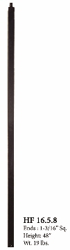 Iron Newel, Square Plain Bar HF16.5.8