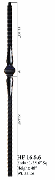 HF16.5.8 Plain Bar Iron Newel Post