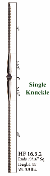 HF16.5.6 Single Knuckle Newel Post