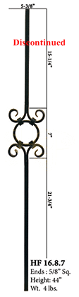 HF16_8_7 Single Ring 5/8" Tubular Baluster