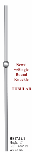 HF17.12.1 Stainless Steel Newel w/ Round Knuckle