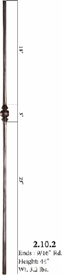 HF2.10.2 Single Kncukle Round Iron Baluster
