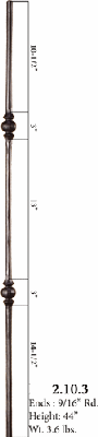 HF2.10.3 Double Knuckle Round Iron Baluster