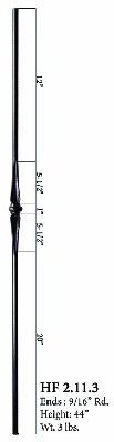 HF2.11.3 Single Knuckle Iron Baluster