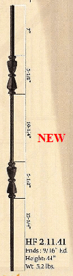 HF2.11.16-T Gothic Round 5/8" Single Basket Baluster